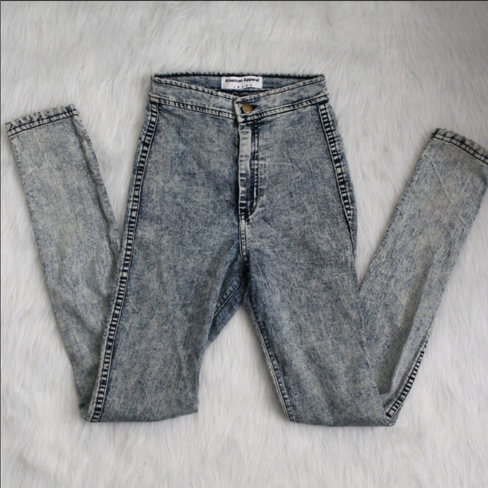 American apparel acid wash high waist jeans